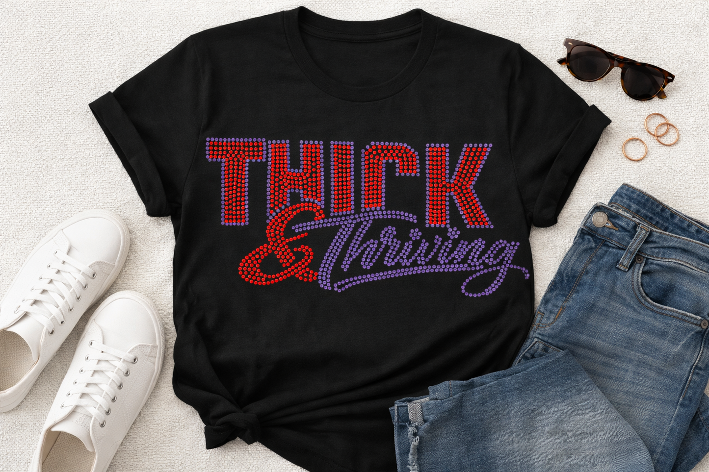 Thick and Thriving Rhinestone Template - Digital Download