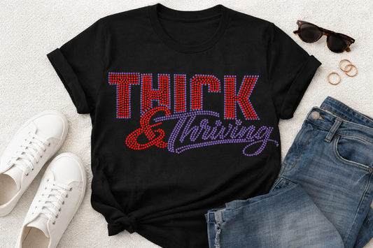 Thick and Thriving Rhinestone Template - Digital Download