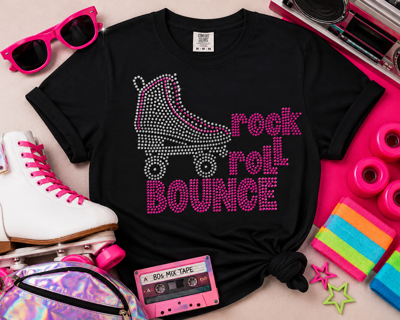 Roller Skate Rhinestone Template | Rock Roll Bounce Digital Download