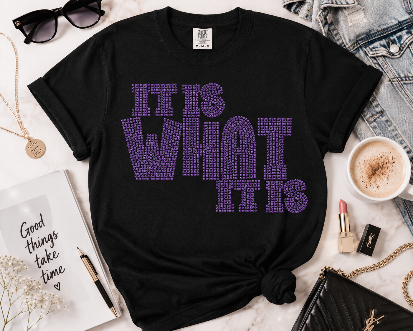 It Is What It Is Rhinestone Template | Sassy Digital Bling Design Download