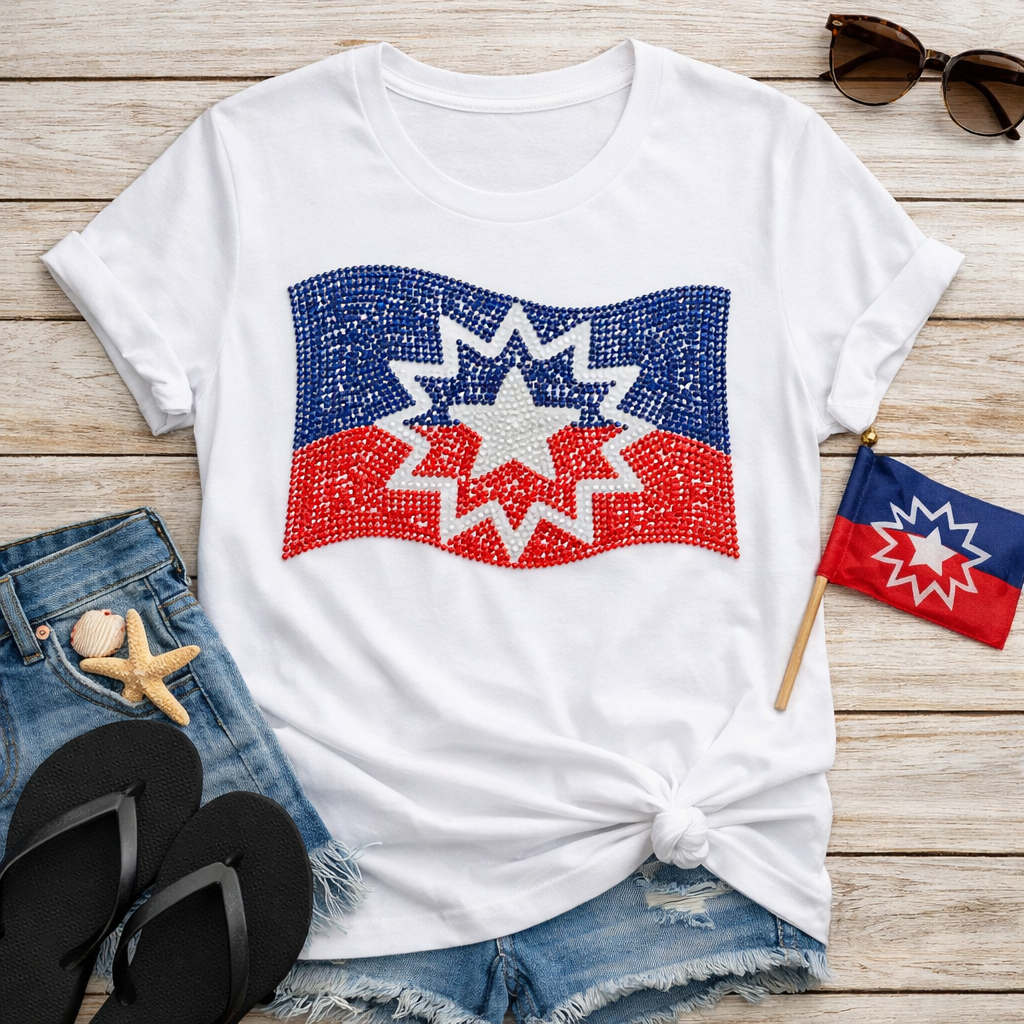 Juneteenth Rhinestone Flag Template (Digital Download)