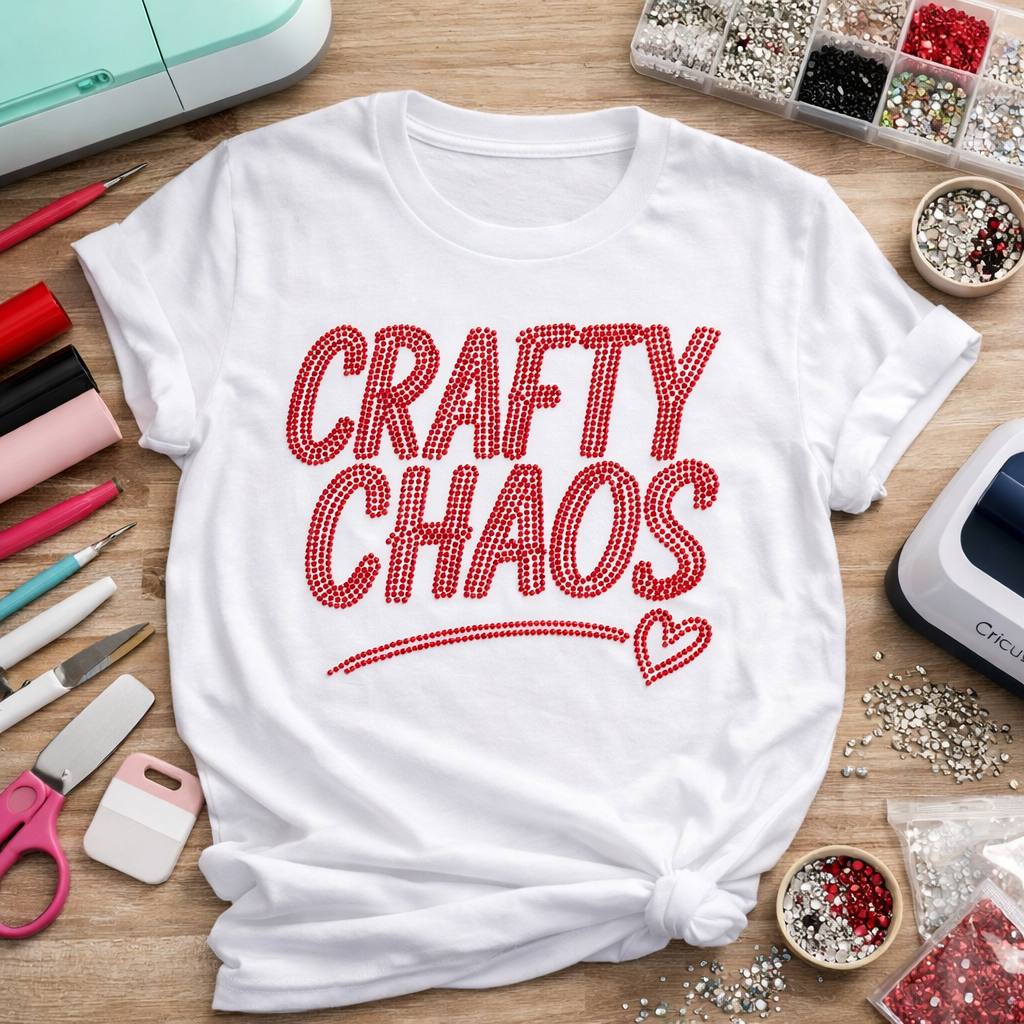 Crafty Chaos Rhinestone Template – For Makers Who Sparkle Through the Mess