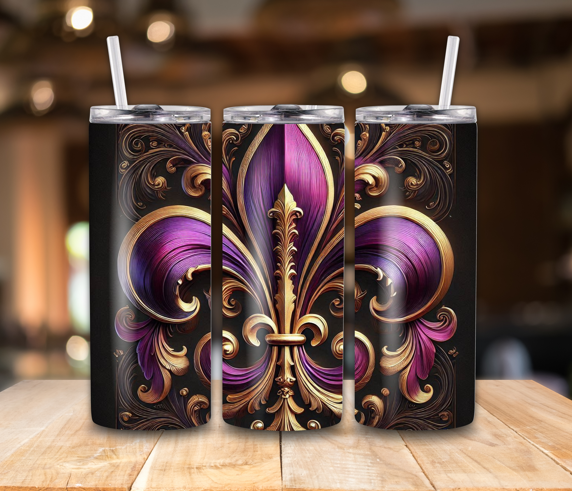 Fleur De Lis 20oz Tumble – Fatluck Creations