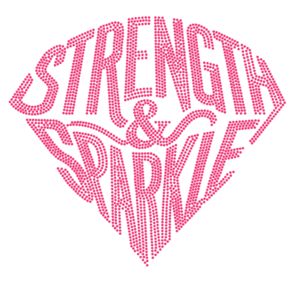 Strength and Sparkle Digital Rhinestone Template | Women’s Empowerment Bling Design